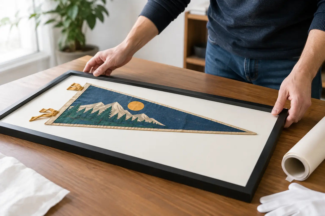 How to Frame Vintage Pennants Without Damage